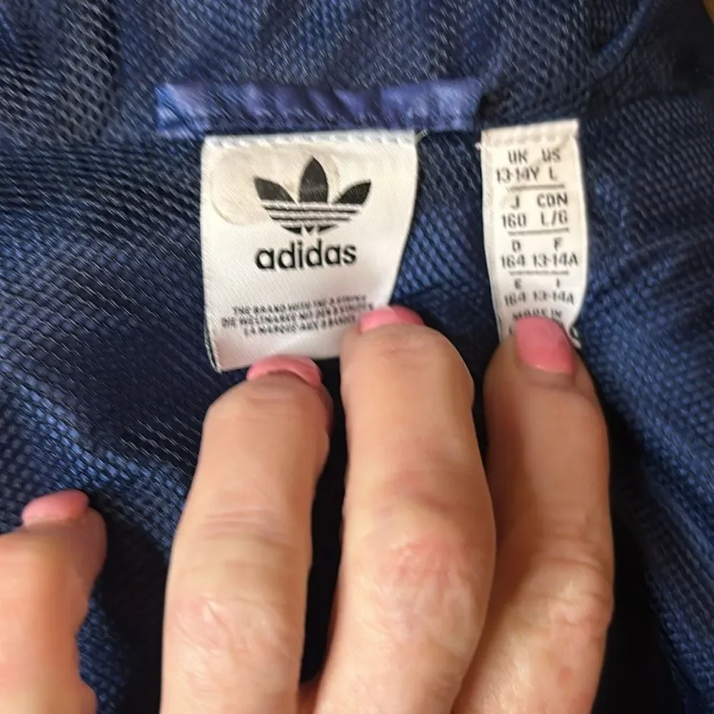 Adidas women’s blue hooded windbreaker large - Picture 9 of 9